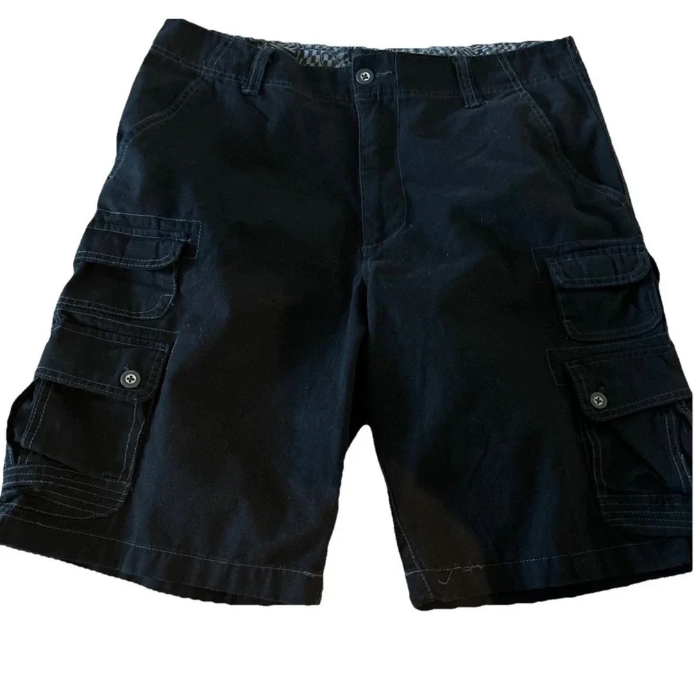 OP Men's‎ Cargo Shorts Size 36 Black Canvas Vintage Y2K